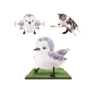 Migipaws Cat Toys Flapping Bird, Lifelike Sandpiper Chirping,Touch Activated KittenToy