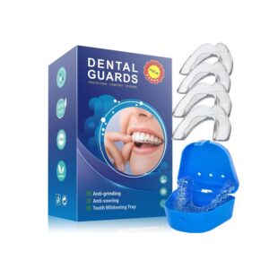 Mouth Guard for Teeth Grinding, Mouth Guard for Sleeping, Gum Shield for Teeth Grinding Guard Adults & Kids, Prevent Bruxism 4 Pcs