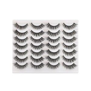 alse Eyelashes Natural 3D Lashes Cat Eye Look Faux Mink Lashes Fluffy Strip 14 Pairs, Multipack