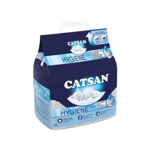 Catsan Hygiene Non-Clumping Cat Litter, 100 Percent Natural, Absorbent, 10 Litre, White