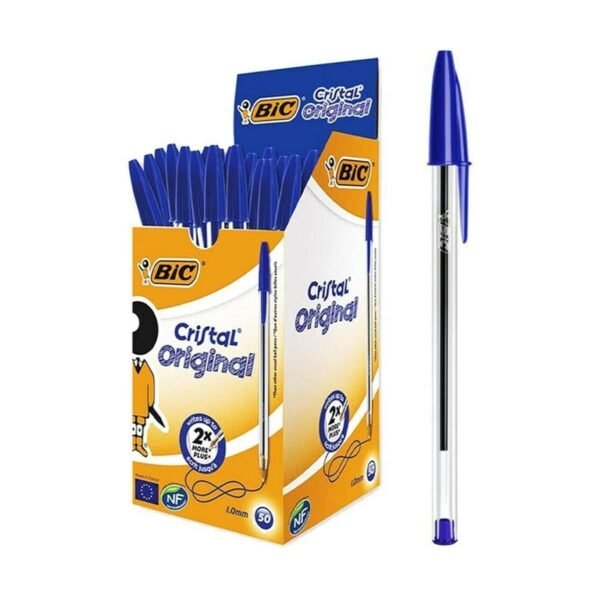 Paper Biros pens BIC Cristal ORIGINAL Medium Daily BALLPOINT Biros 1.0 mm, BLUE, 20 ...