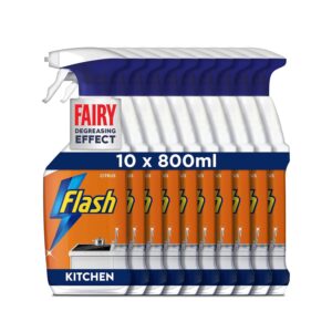 Flash Kitchen Degreaser Cleaning Spray 800ml x 10