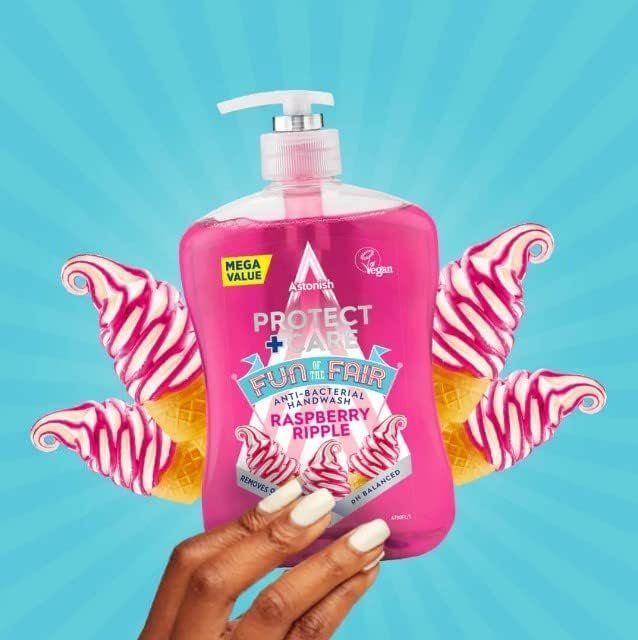 Astonish Fun of the Fair Protect and Care Moisturising Hand Wash Soap, Rasberry Ripple, 600ml - Image 2