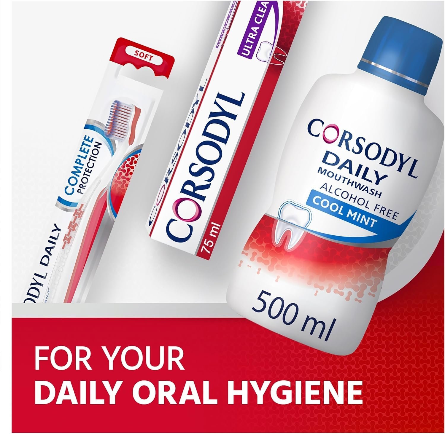Corsodyl Daily Gum Care Mouthwash Alcohol Free Cool Mint 500ml - Image 3