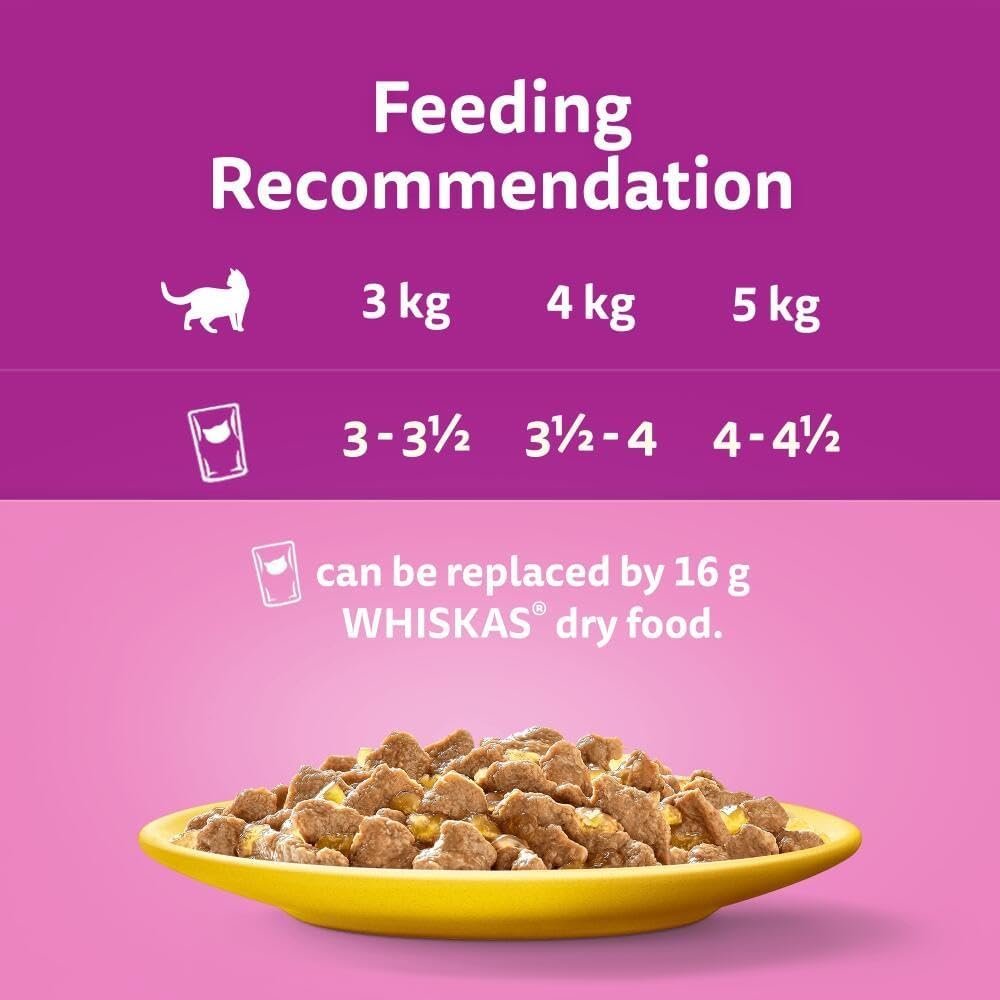 Whiskas 1+ Adult Poultry Selection in Jelly 40 Pouches, Adult Wet Cat Food, Megapack (40 x 85 g) - Image 2