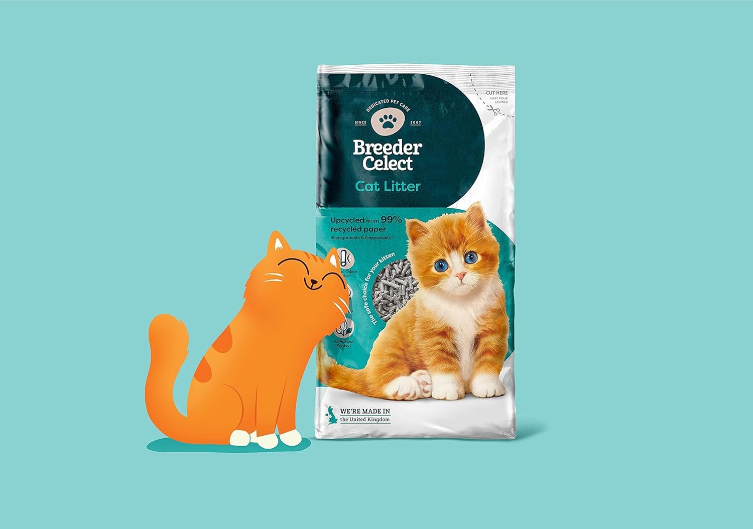 BreederCelect Recycled Paper Cat Litter, 30 L (Pack of 1) - Image 3
