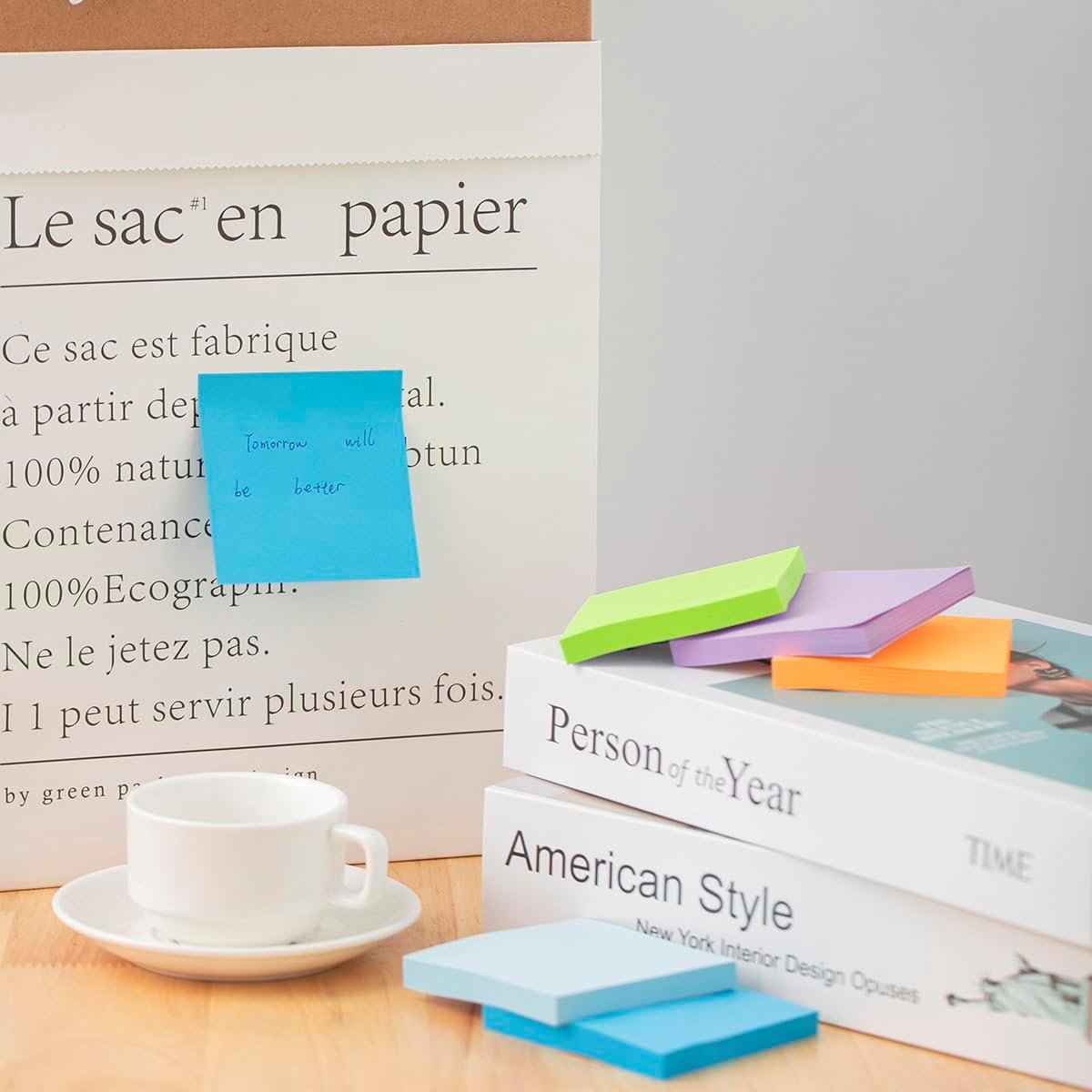 Wowivy 24 Pads - 3 in x 3 in Sticky Notes, 8 Colors Post Self Stick Notes Pads - 82 Sheets/pad - Image 2