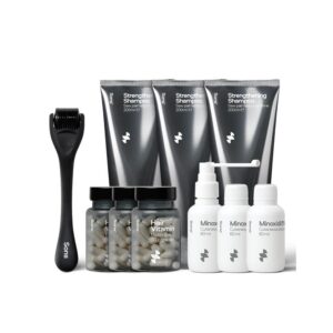 Sons Complete Hair Loss Treatment - Minoxidil 5%, Biotin, & DHT Blocking Shampoo + Dermaroller,  3 Month Supply