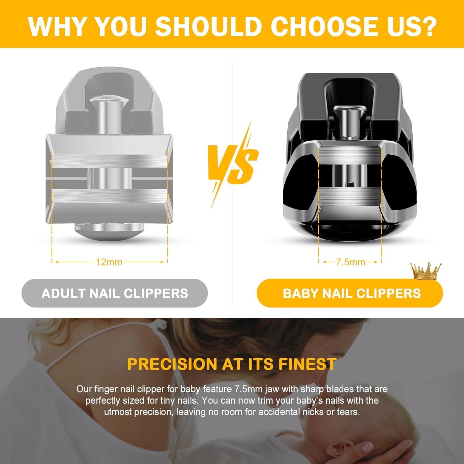 BEZOX Safe Kids Nail Clippers for Baby, Infants and Toddlers, 0.2-Inch Jaw Nail Clipper Trimmers for Children, Newborns, Precision Nail Grooming Tool for Tiny Fingers and Toes - Image 3