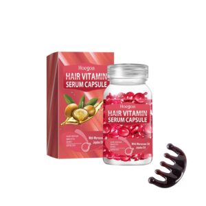 Capsules For Hair Care, 30 Pcs Rose Red Hair Care Capsule, No Rinse(With Massage comb)