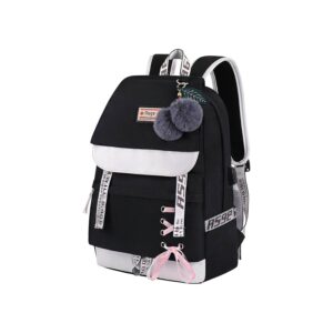 Asge Girls Backpack School Bags for Girls Nylon Waterproof College Rucksack Fashion Casual Daypack