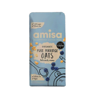 Amisa Organic Gluten Free Porridge Oats, 1kg - Batch Tested for Gluten